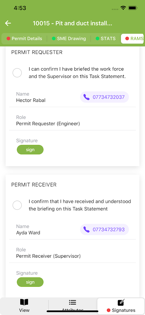 Vislock app screenshot